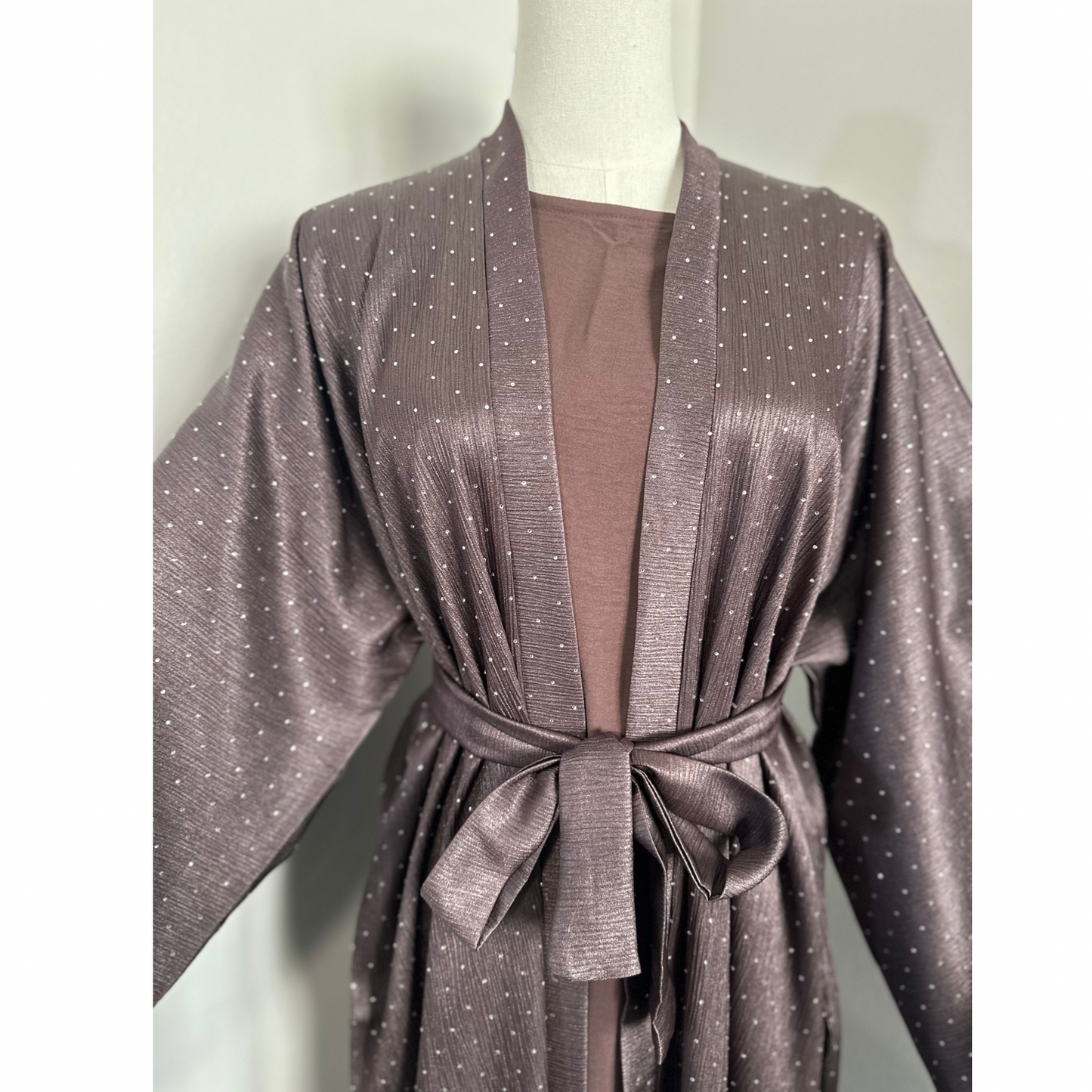 Regal Plum Stone Abaya