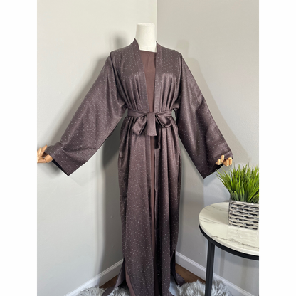 Regal Plum Stone Abaya